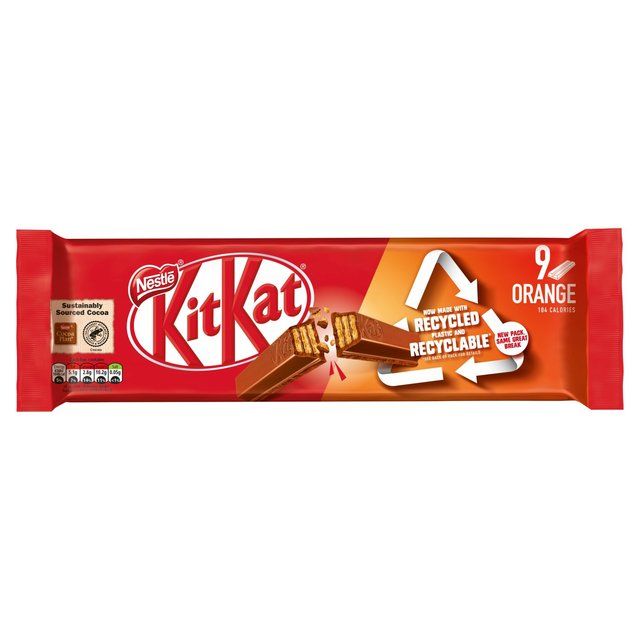 KitKat 2 Finger Orange Chocolate Biscuit Bar   9 x 20.7g