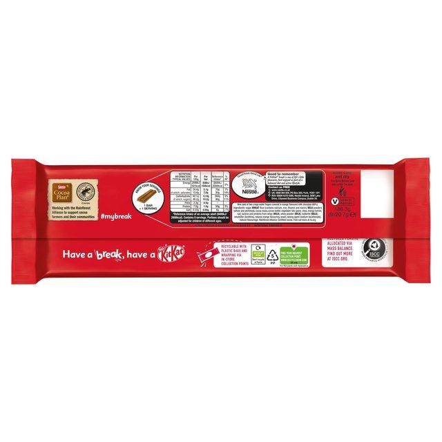 KitKat 2 Finger Orange Chocolate Biscuit Bar   9 x 20.7g