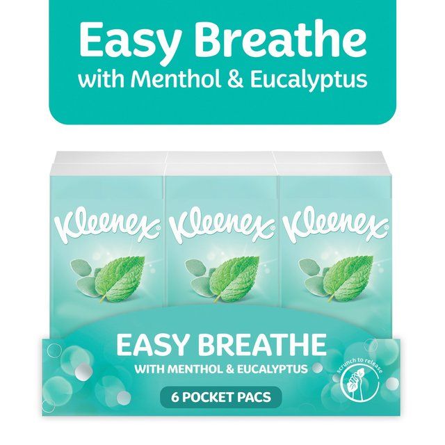 Kleenex Easy Breathe Tissues Pocket  Pack   6 x 9 per pack
