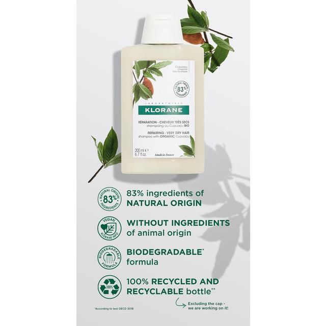 Klorane Nourishing &amp;amp; Repairing  Shampoo with Organic Cupuacu Butter   200ml