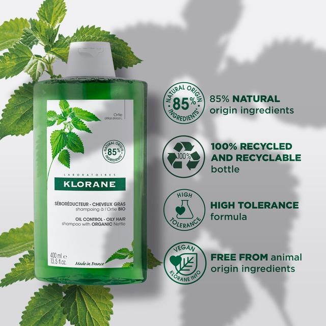 Klorane Purifying Shampoo with Organic Nettle for Oily Hair   200ml