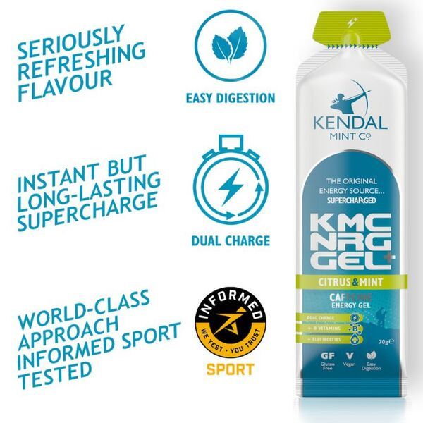 KMC NRG Gel + Caffeine Energy Gel Citrus &amp;amp; Mint - 12x70g