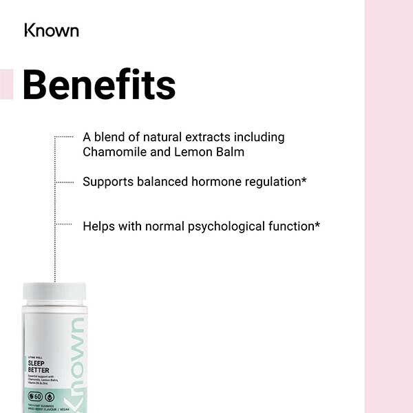 Known Sleep Better Mixed Berry Vegan Gummy Supplements x 60