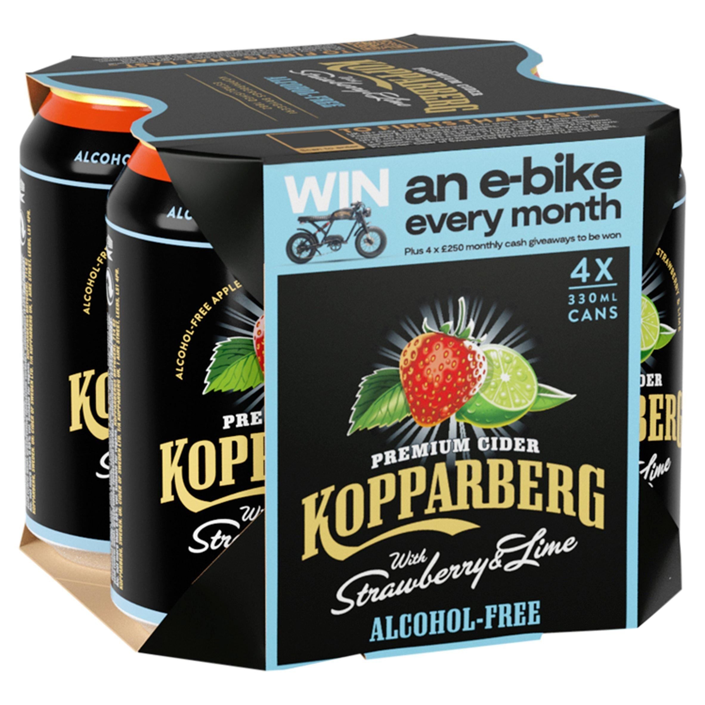 Kopparberg Alcohol Free Premium Cider with Strawberry &amp;amp; Lime 4x330ml