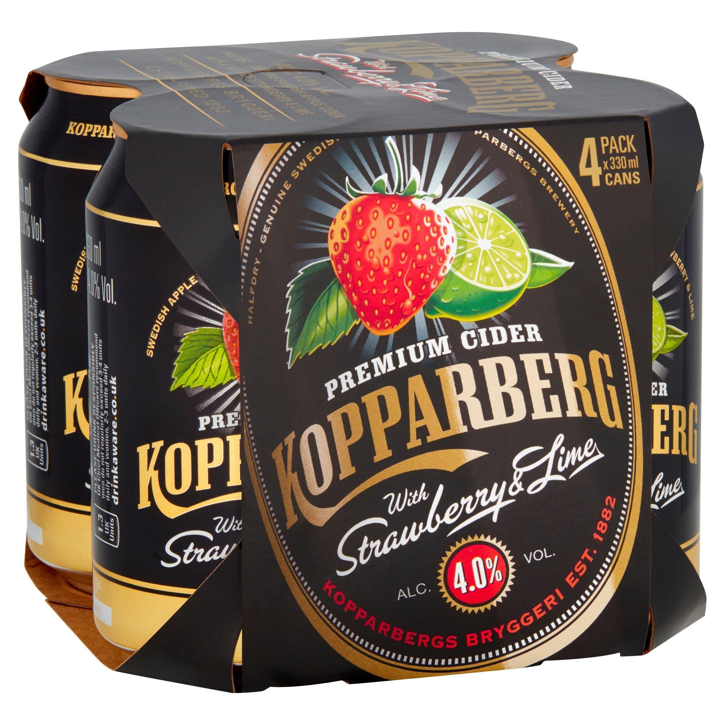 Kopparberg Premium Cider with Strawberry &amp;amp; Lime  Can4x330ml