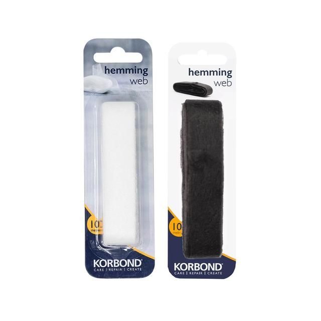 Korbond Twin Pack Hemming Web Black &amp;amp; White 10m