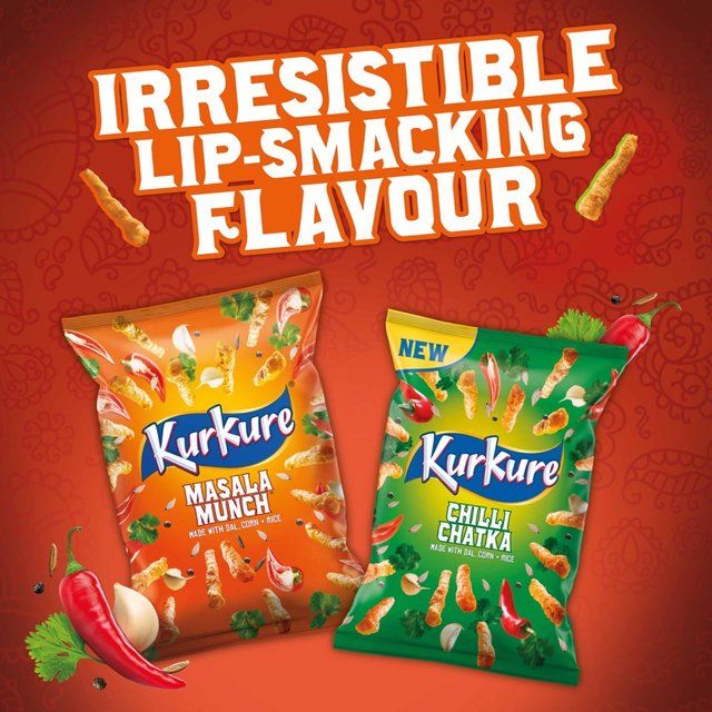 Kurkure Chilli Chatka Sharing Snacks Crisps   100g