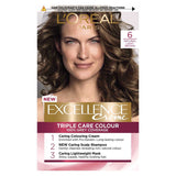 L&amp;rsquo;Or&amp;eacute;al Paris Excellence Cr&amp;egrave;me Permanent Hair Dye, Up to 100% Grey Hair Coverage, 6 Natural Light Brown
