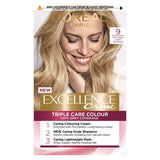 L&amp;rsquo;Or&amp;eacute;al Paris Excellence Cr&amp;egrave;me Permanent Hair Dye, Up to 100% Grey Hair Coverage, 9 Natural Light Blonde