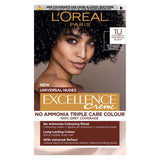 L&amp;rsquo;Or&amp;eacute;al Paris Excellence Cr&amp;egrave;me Universal Nudes Ammonia Free Permanent Hair Dye, 1U Universal Black