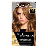 L&amp;rsquo;Or&amp;eacute;al Paris Preference Permanent Hair Dye, Luminous Colour, Blonde 7.0, Luminous Colour