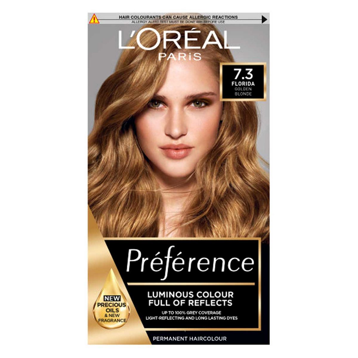 L&amp;rsquo;Or&amp;eacute;al Paris Preference Permanent Hair Dye, Luminous Colour, Golden Blonde 7.3