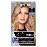 L&amp;rsquo;Or&amp;eacute;al Paris Preference Permanent Hair Dye, Luminous Colour, Light Ash Blonde 8.1