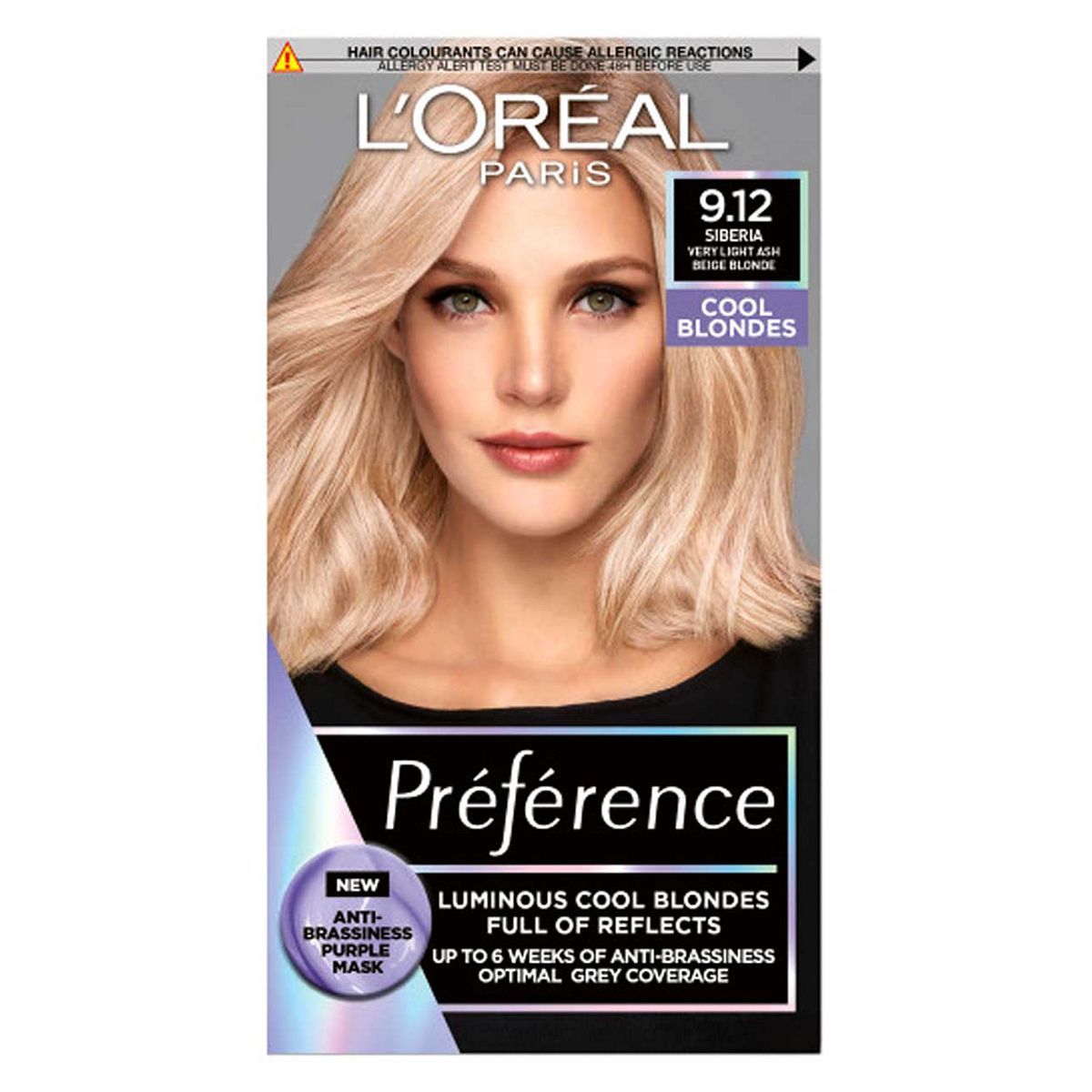 L&amp;rsquo;Or&amp;eacute;al Paris Preference Permanent Hair Dye, Luminous Colour, Very Light Ash Beige Blonde 9.12