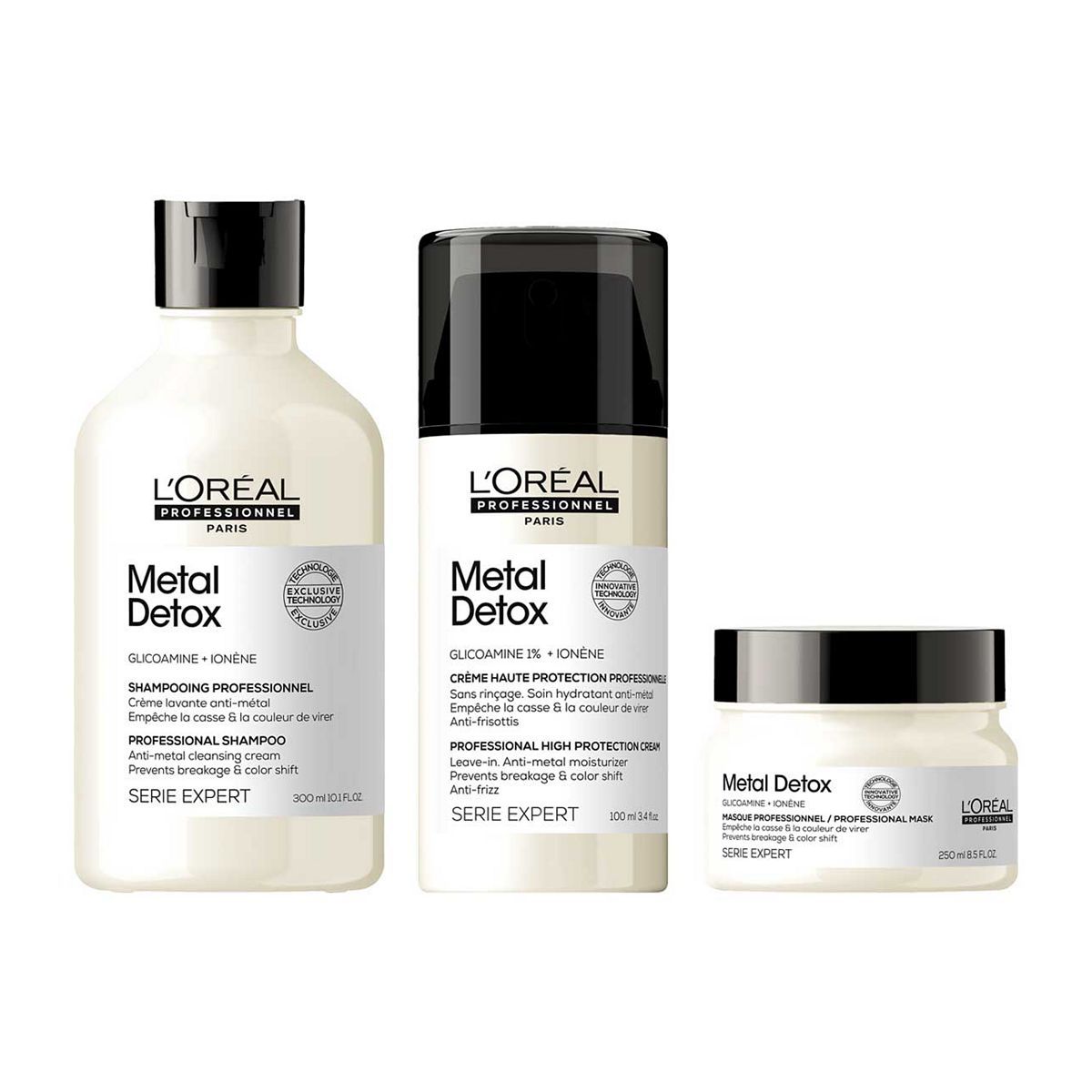 L'or&amp;eacute;al Professionnel Serie Expert Metal Detox Shampoo, Hair Mask and Leave-In Cream Routine