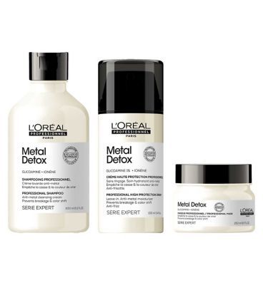 L'or&amp;eacute;al Professionnel Serie Expert Metal Detox Shampoo, Hair Mask and Leave-In Cream Routine