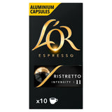 L'OR Nespresso Compatible Espresso Ristretto Aluminium Coffee Capsules Intensity 11, x10