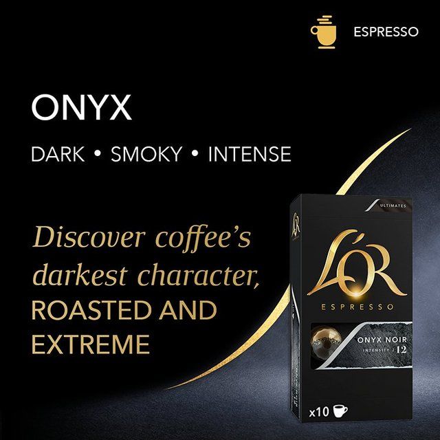 L'OR Onyx Coffee Pods x10 Intensity 12   10 per pack