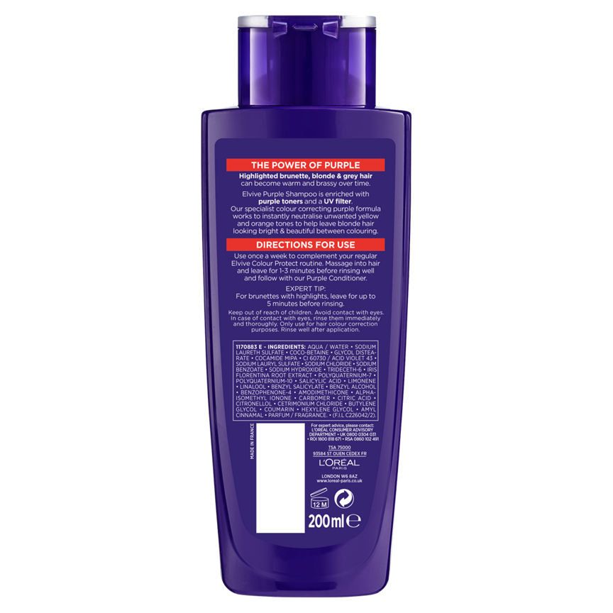 L'Oreal Elvive Colour Protect Anti-Brassiness Purple Shampoo
