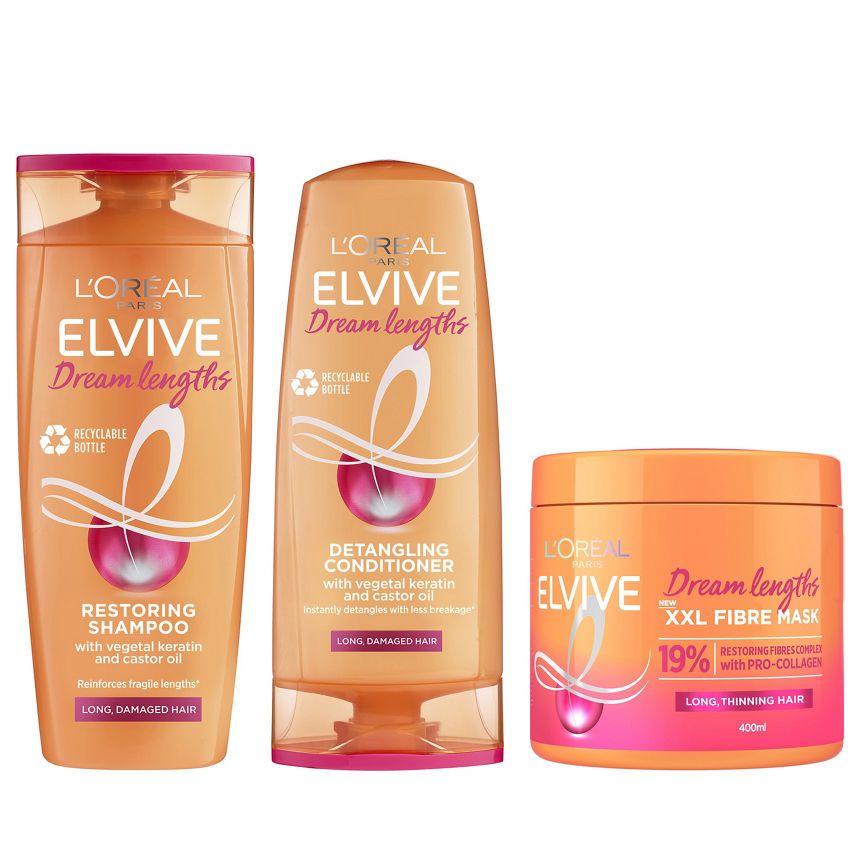 L'Oreal Elvive Dream Lengths Shampoo, Conditioner &amp;amp; Hair Mask Bundle