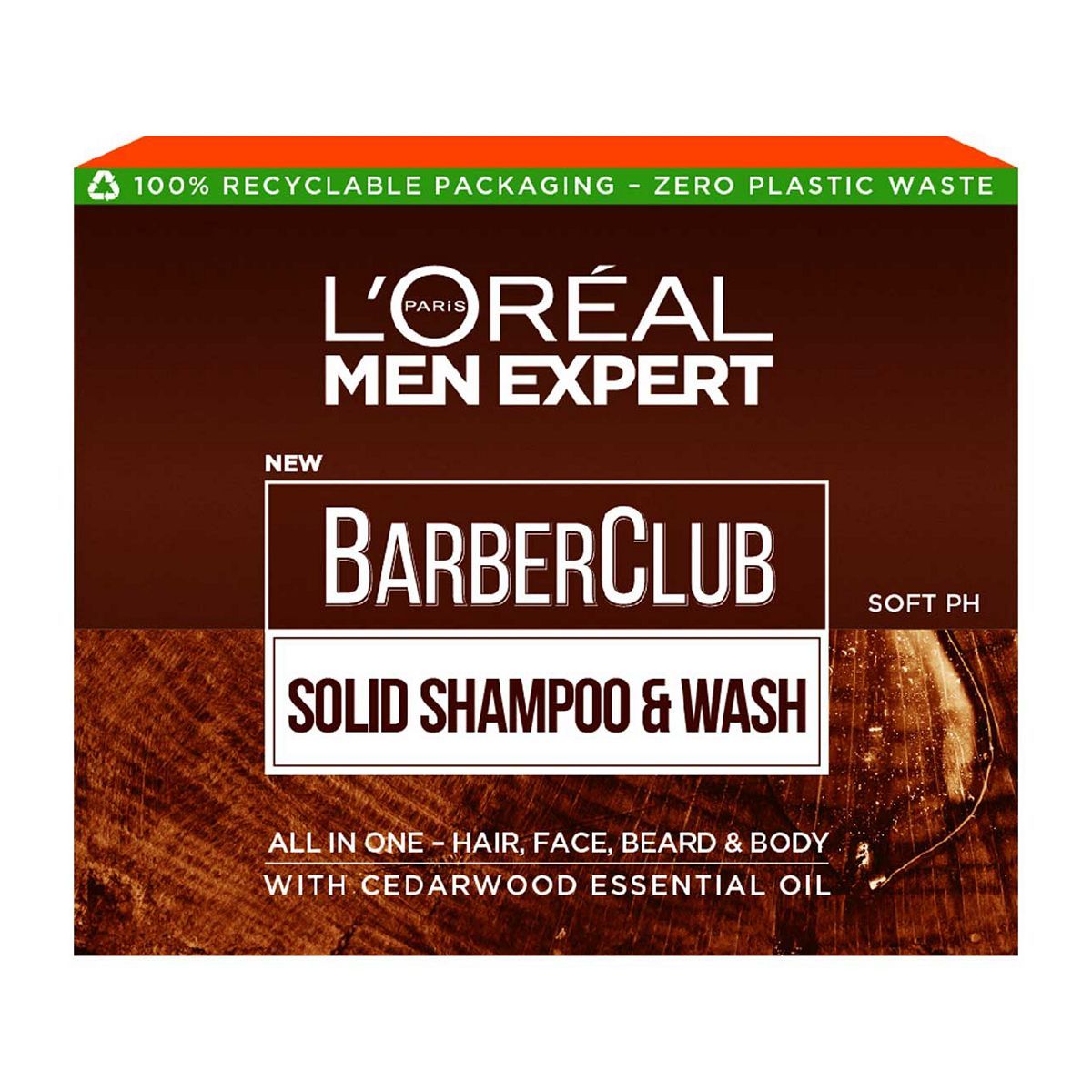 L'Oreal Men Expert Barber Club Solid Shampoo and Wash Bar for Hair &amp;amp; Face &amp;amp; Beard and Body 80g