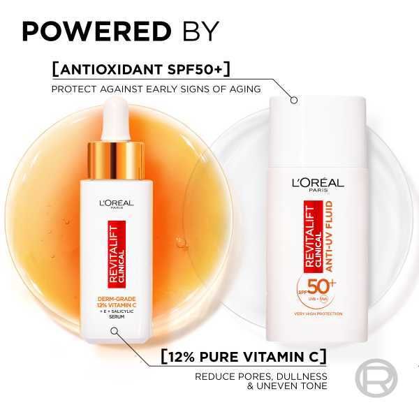 L'Oreal Paris 12% Vitamin C Serum &amp;amp; SPF 50 UV Fluid Duo 50ml