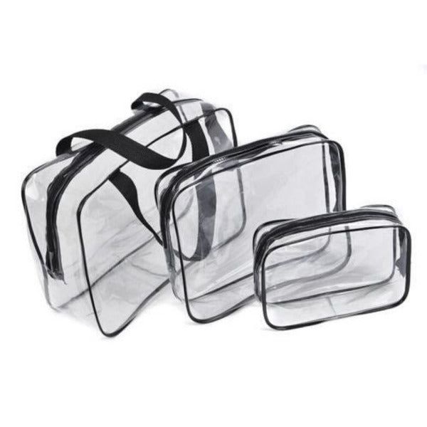 LaRoc 3 Piece - Clear Toiletry Bags