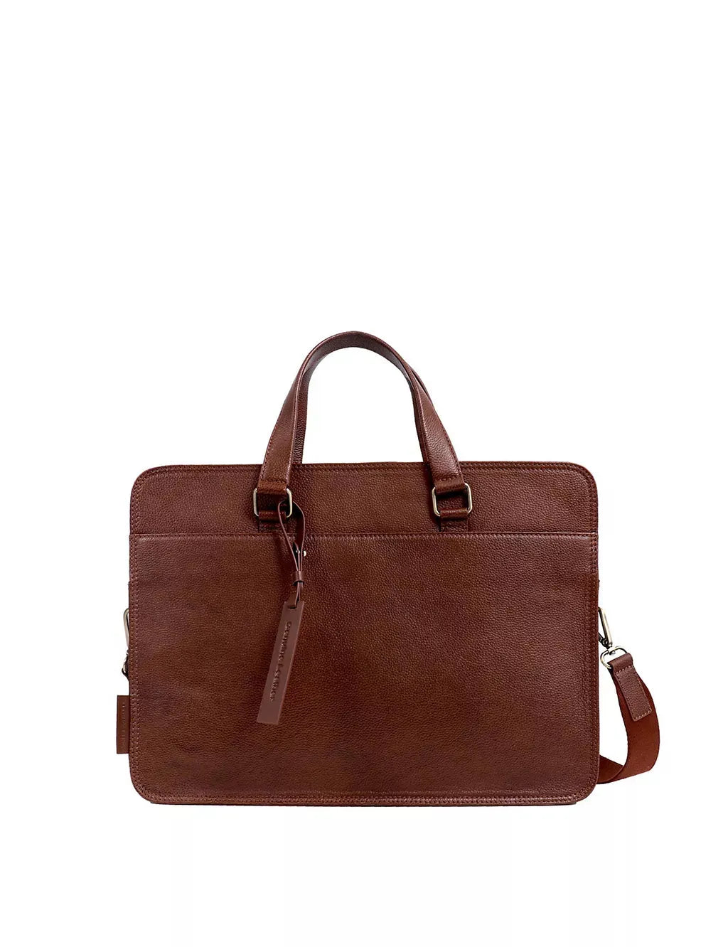 Leather Pebble Grain Messenger Bag Tan