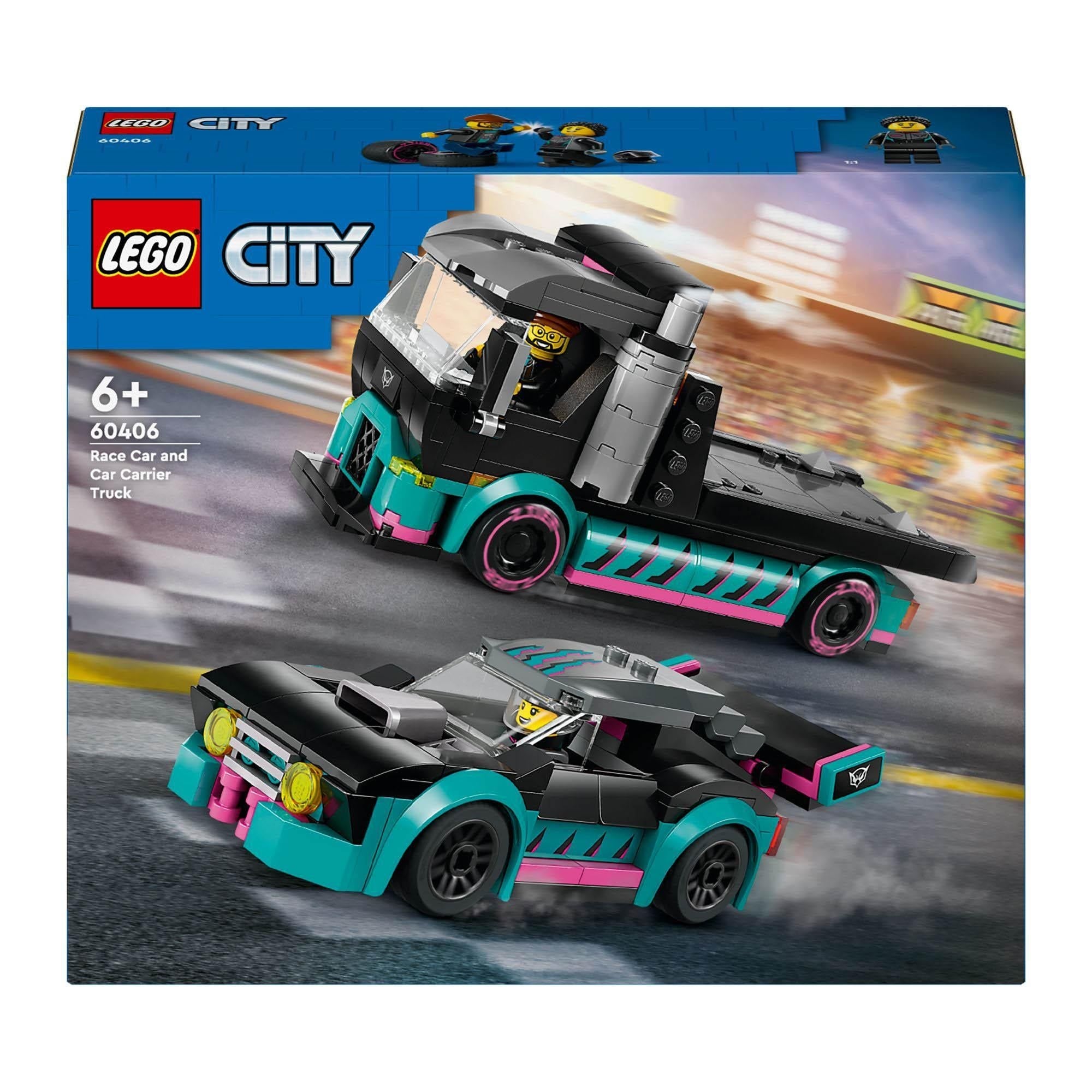 LEGO City Race Car &amp;amp; Car Carrier Truck Building Toys 60406