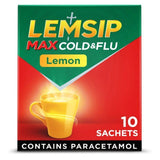 Lemsip Max Cold &amp;amp; Flu Lemon Sachets Paracetamol   10 per pack