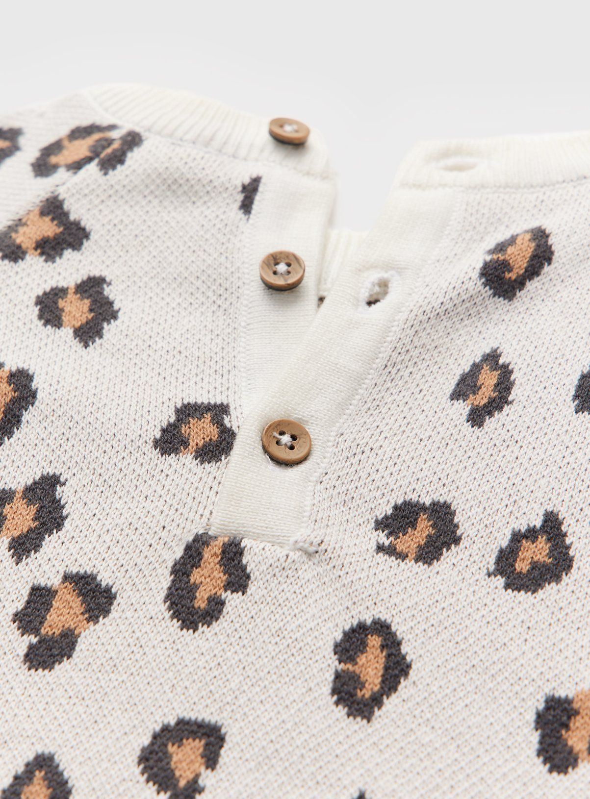 Leopard Print Knitted Long Sleeve Bodysuit &amp;amp; Tights Set 3-6 months