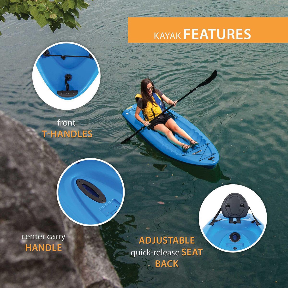 Lifetime Hydros 8ft 5&amp;quot; (256 cm) 1 Person Sit On Kayak With Paddle