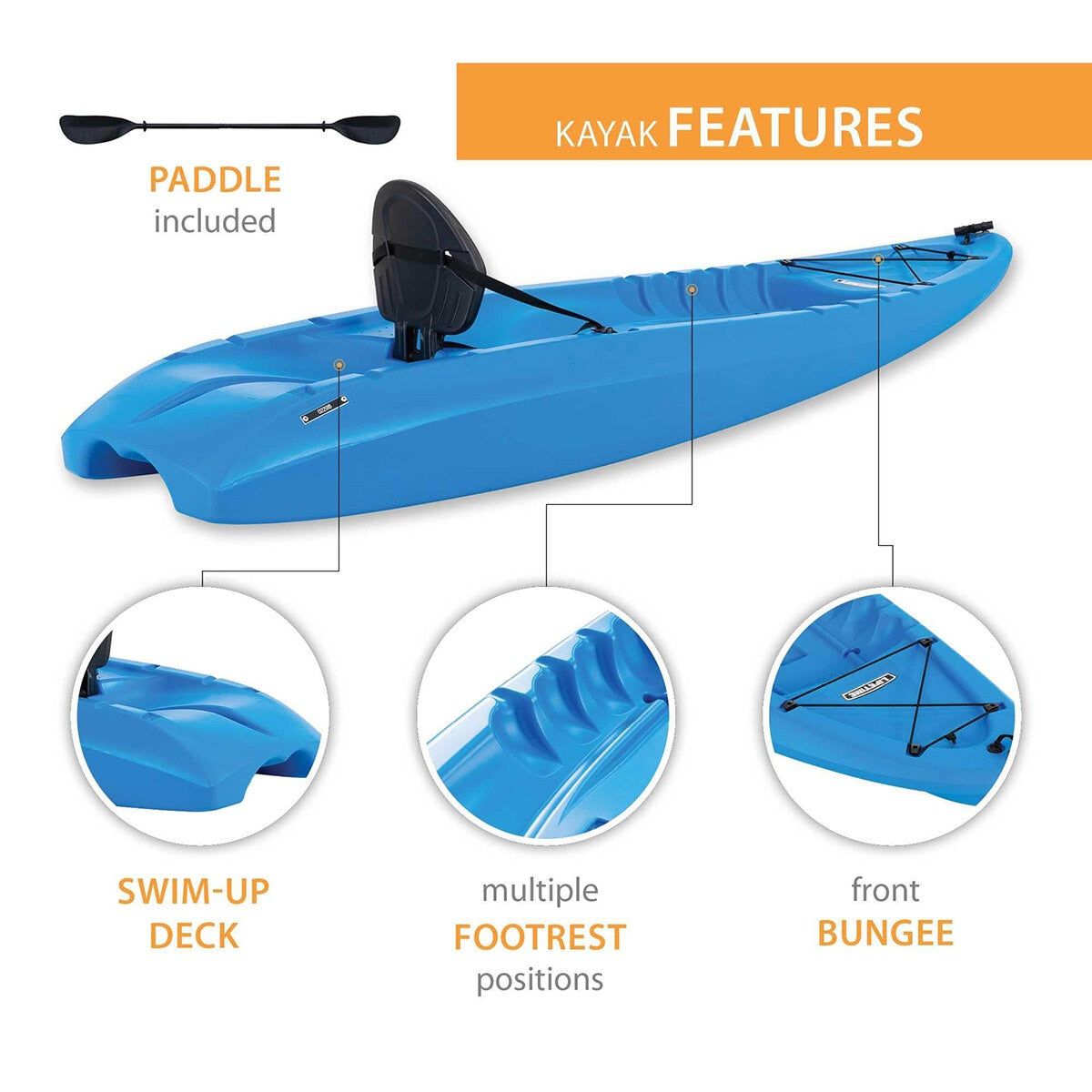 Lifetime Hydros 8ft 5&amp;quot; (256 cm) 1 Person Sit On Kayak With Paddle