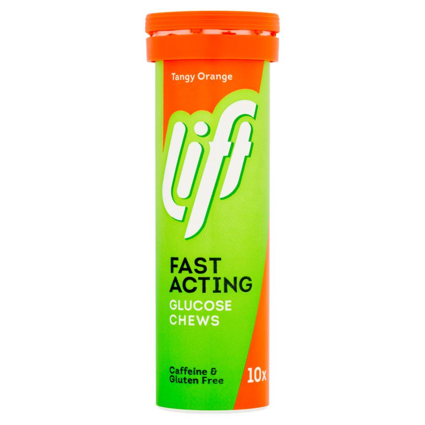 Lift 10 Tangy Orange Fast Acting Glucose Chews 40g