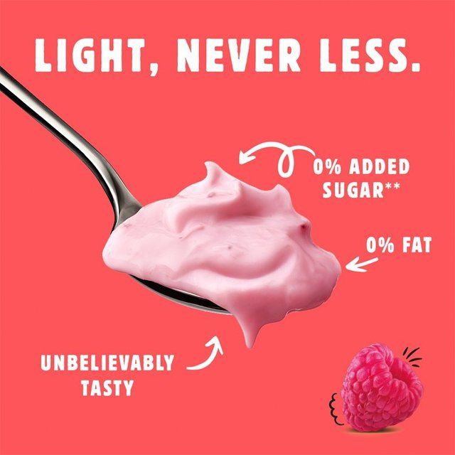 Light &amp;amp; Free Raspberry Greek Style 0% Added Sugar Fat Free Yoghurt   4 x 115g