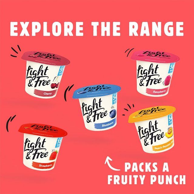 Light &amp;amp; Free Raspberry Greek Style 0% Added Sugar Fat Free Yoghurt   4 x 115g