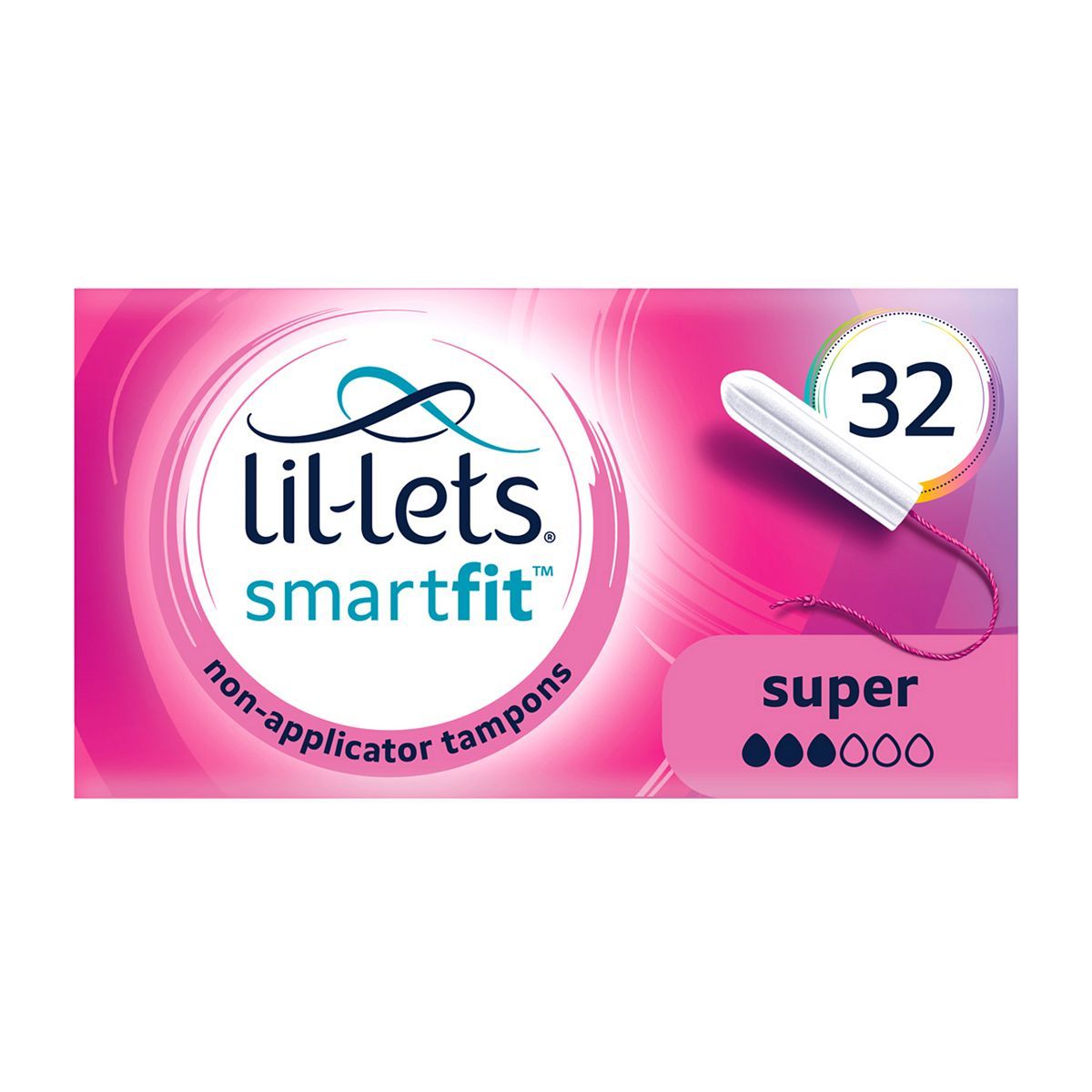 Lil-Lets Non-Applicator Tampons (SmartFit) &amp;ndash; Super &amp;ndash; 32 pack