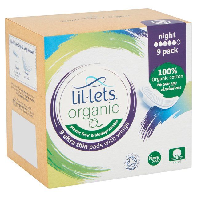 Lil-lets Organic Pads Night   9 per pack