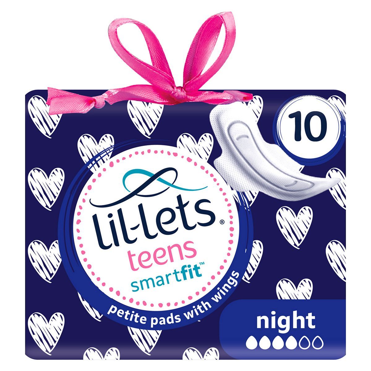 Lil-Lets Teens sanitary towels (petite) &amp;ndash; Night &amp;ndash; 10 pack