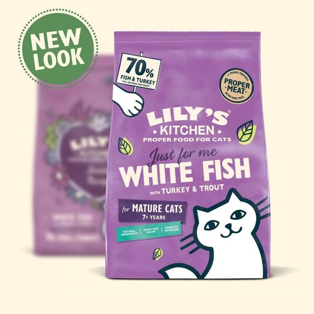 Lily's Kitchen Cat White Fish &amp;amp;Turkey Senior Recipe Dry Food   800g