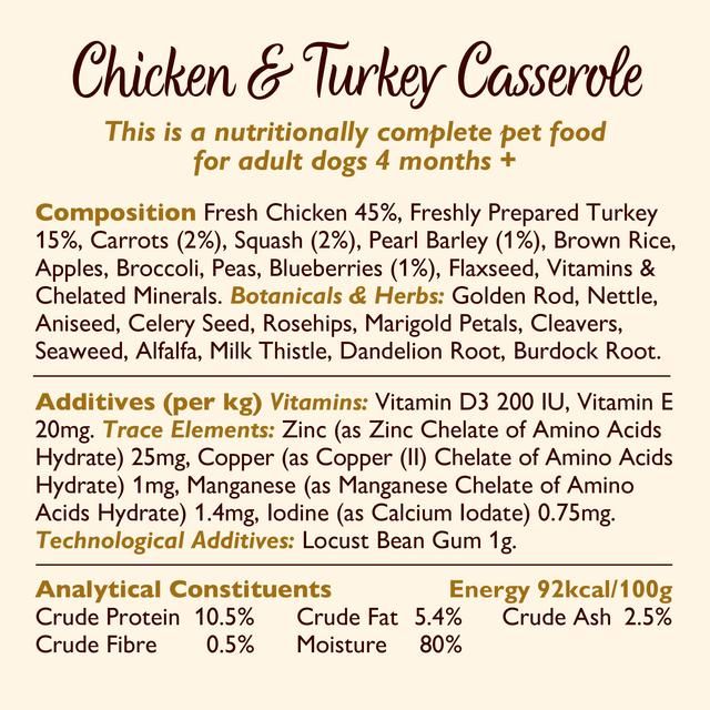 Lily's Kitchen Chicken &amp;amp; Turkey Casserole for Dogs   150g