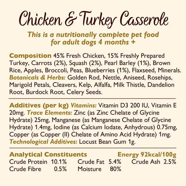 Lily's Kitchen Chicken &amp;amp; Turkey Casserole for Dogs   400g