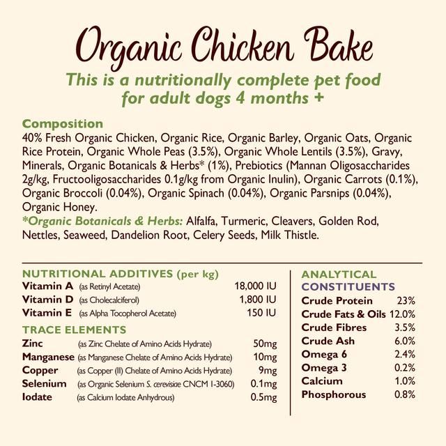 Lily's Kitchen Dog Organic Chicken Bake Adult Dry Food   7kg