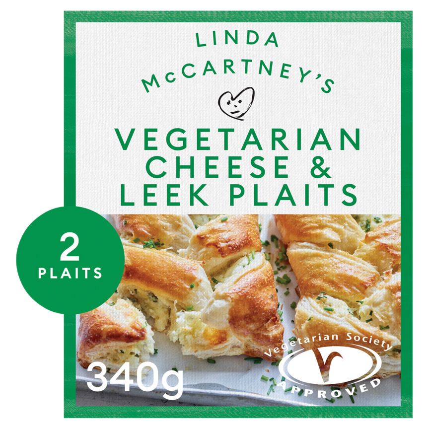 Linda McCartney's 2 Vegetarian Cheese &amp;amp; Leek Plaits 340g