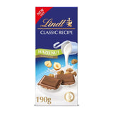 Lindt Classic Recipe Hazelnut Milk Chocolate Sharing Bar   190g