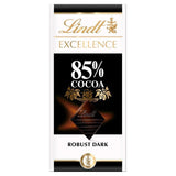 Lindt Excellence 85% Cocoa Dark Chocolate Bar   100g