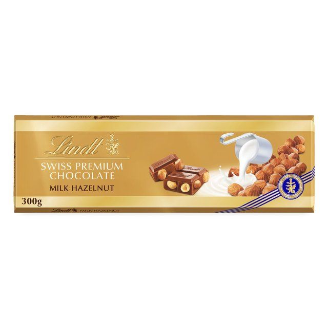 Lindt Gold Bar Milk Chocolate &amp;amp; Hazelnut   300g