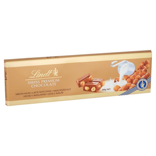 Lindt Gold Bar Milk Chocolate &amp;amp; Hazelnut   300g