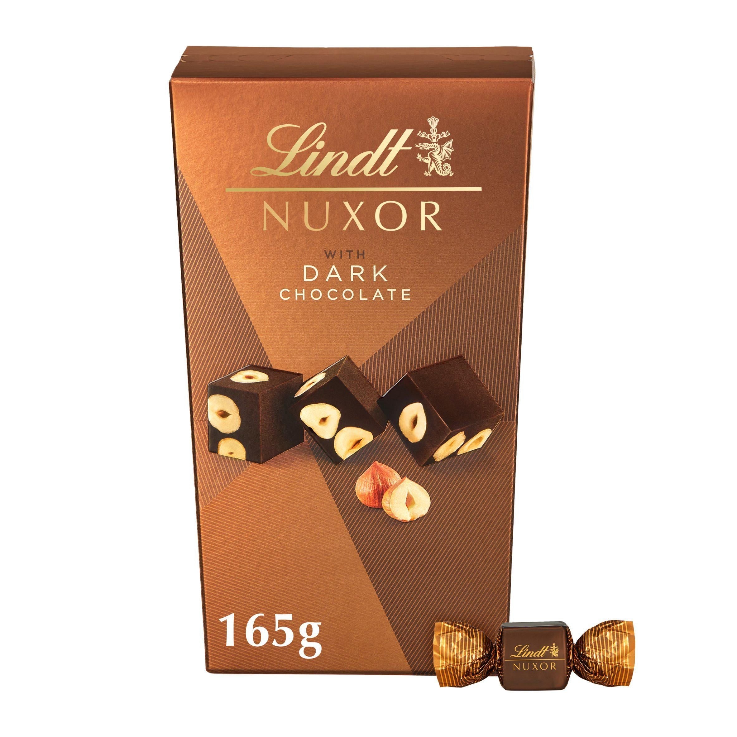 Lindt Nuxor with Dark Chocolate &amp;amp; Whole Roasted Hazelnuts Box 165g