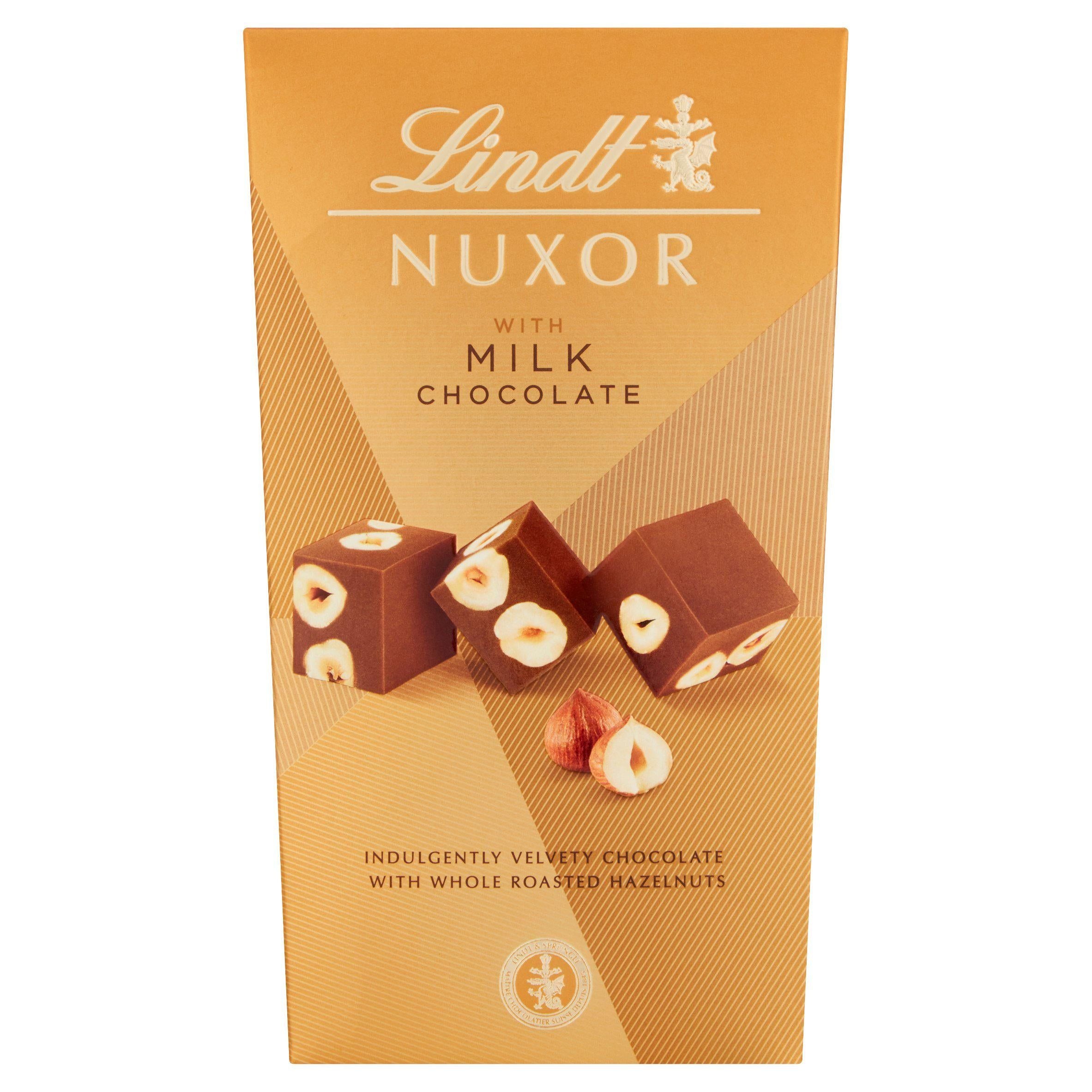 Lindt Nuxor with Milk Chocolate &amp;amp; Whole Roasted Hazelnuts Box 165g